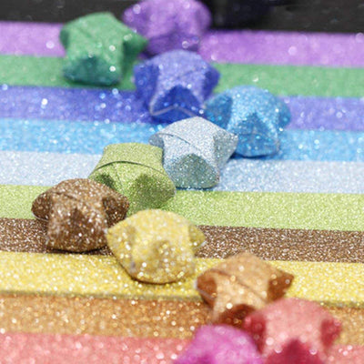 Yeooyoor Origami Stars Papers Package DIY Paper, 360 Sheets - 18 Colors ( Glitter Origami Stars)