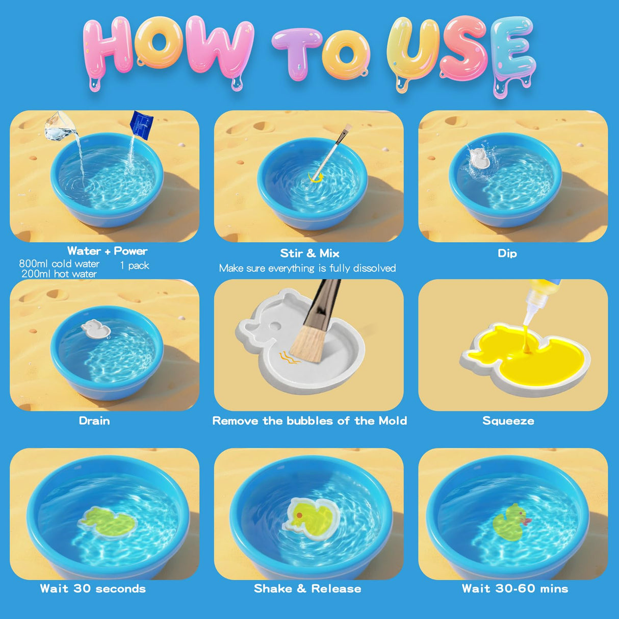 QANIY Magic Water Elf Toy Kit with 20 Magic Gels and 24 Shape MoldsMagic Water Elf, Aqua Fairy, Magic Water Gel Kit, DIY Squishy Maker Kit, Magic Water Art Kit Favors, Kids Crafts Ages 4-8 QANIY