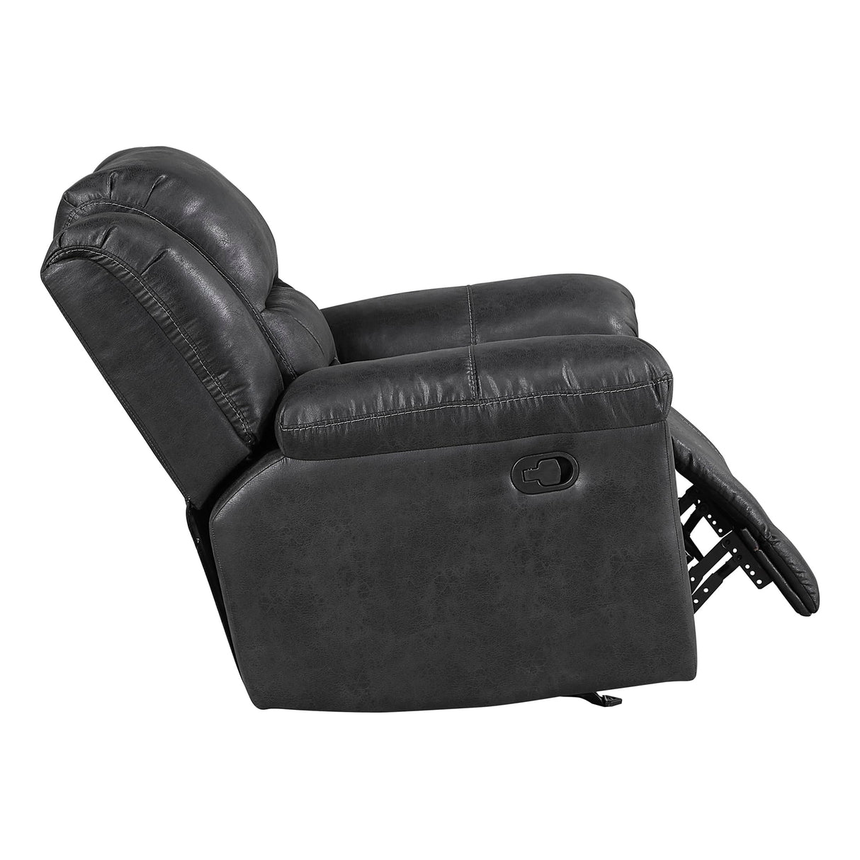 Lexicon Rocker Recliner Chair for Living Room, Wall Hugger Manual Recliner Chairs, Textured Microfiber Upholstered Rocking Reclining Chair, Home Theater Seating, Required Assembly, Black Lexicon