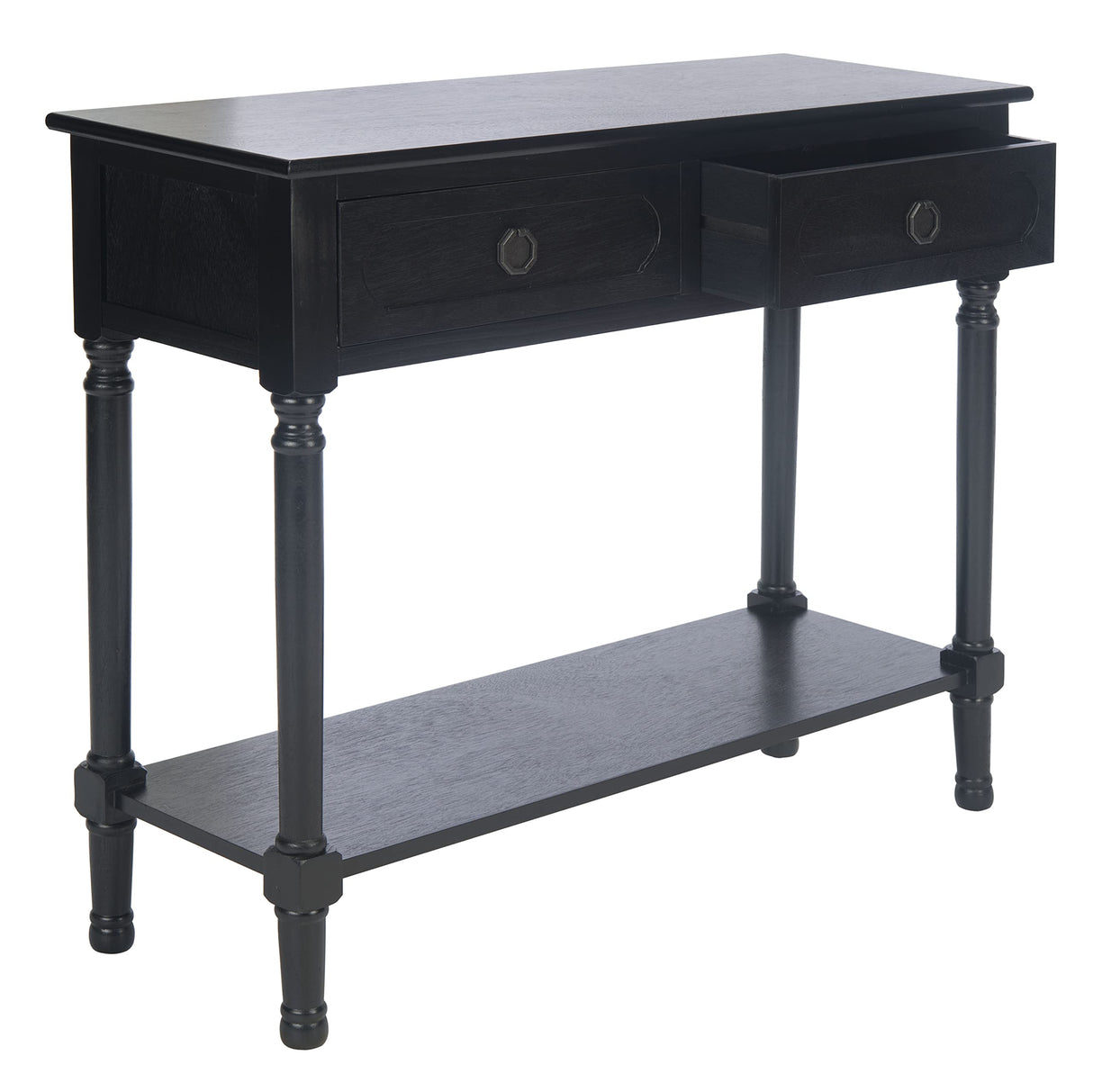 Safavieh Home Collection Allura Black 2-Drawer Bottom Shelf Console Table Safavieh