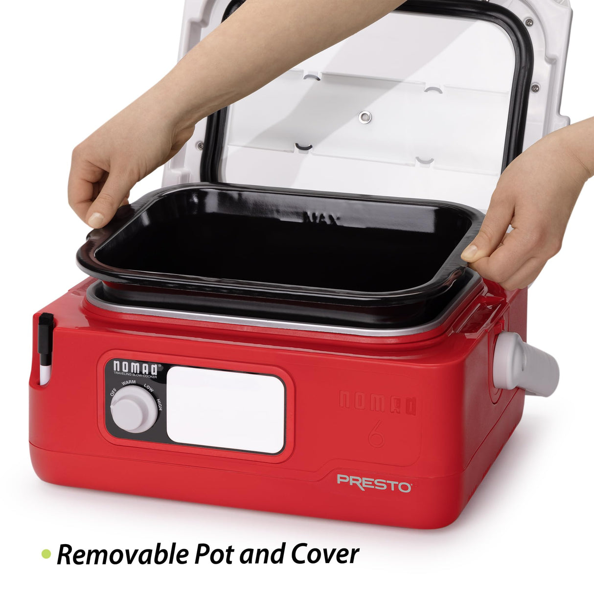 Presto Nomad Traveling Slow Cooker, Red, 6-Quart ( Pack of 1) Presto