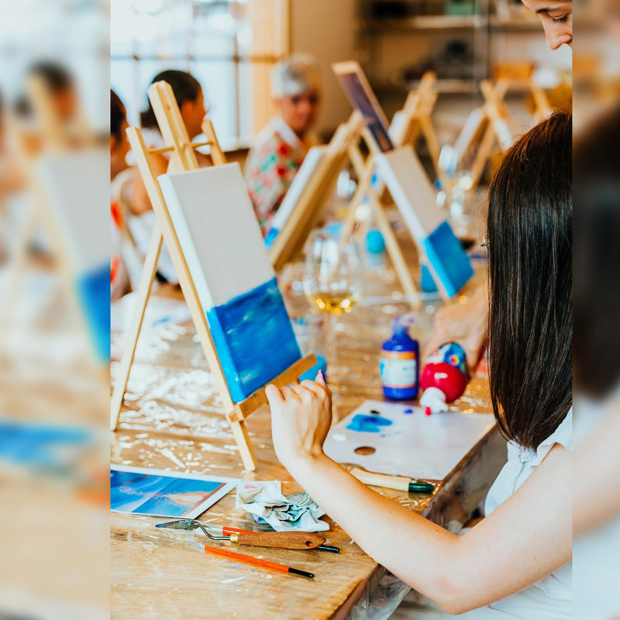 Wood Easels, Easel Stand for Painting Canvases, Art, and Crafts. (11.8 inch, 20 Pack), Tripod, Painting Party Easel, Kids Student Table School Desktop, Portable Canvas Photo Picture Sign Holder. AROIC