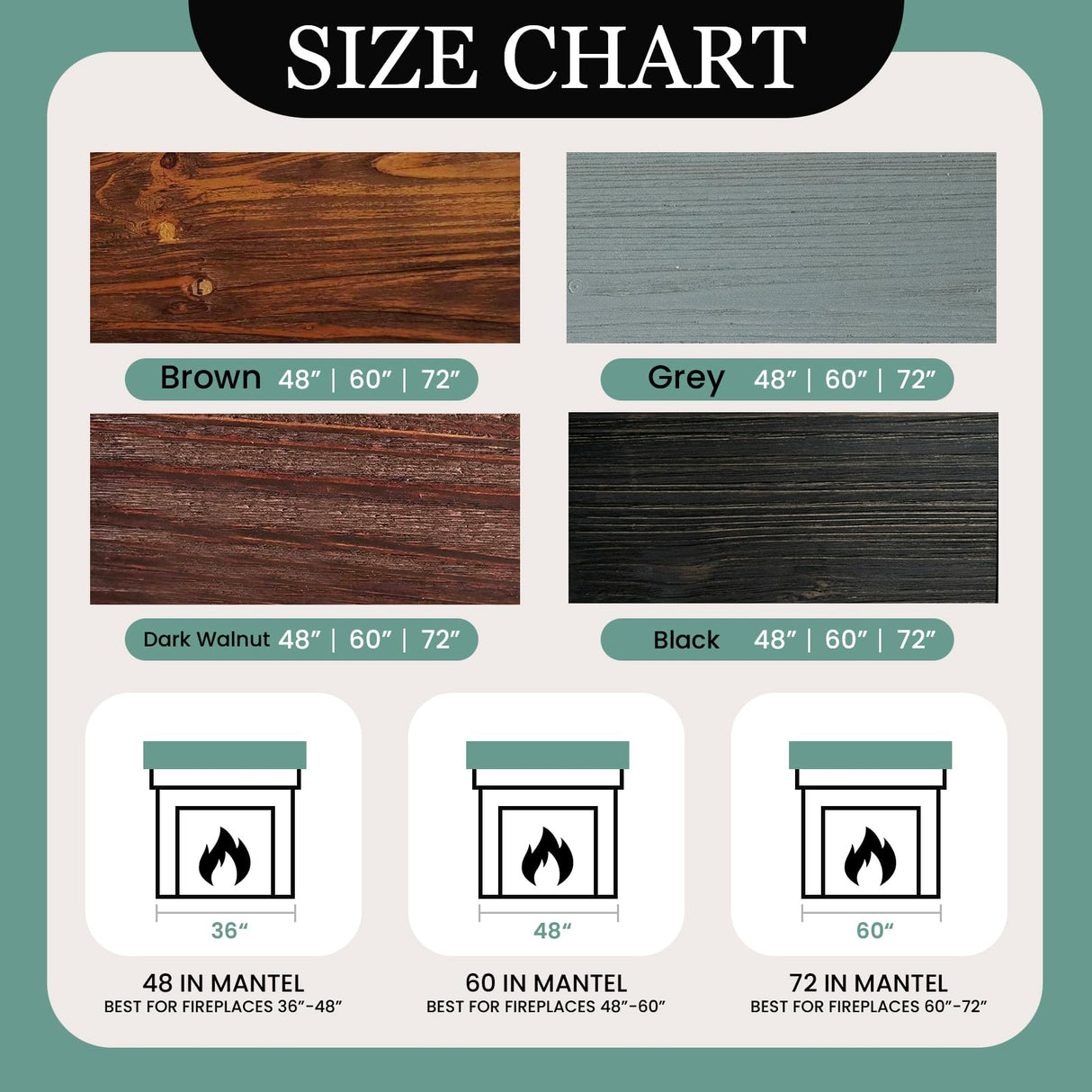 THLYNSAM Fireplace Mantel 48 inches Floating Shelf with Rustic Finish Wood Wall Shelf with Invisible Heavy Duty Bracket for Living Room Décor, 48L x 6H x 8D, Grey THLYNSAM