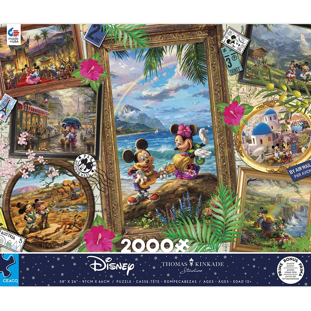 Ceaco - Thomas Kinkade - Disney - Travel Collage - 2000 Piece Jigsaw Puzzle Ceaco