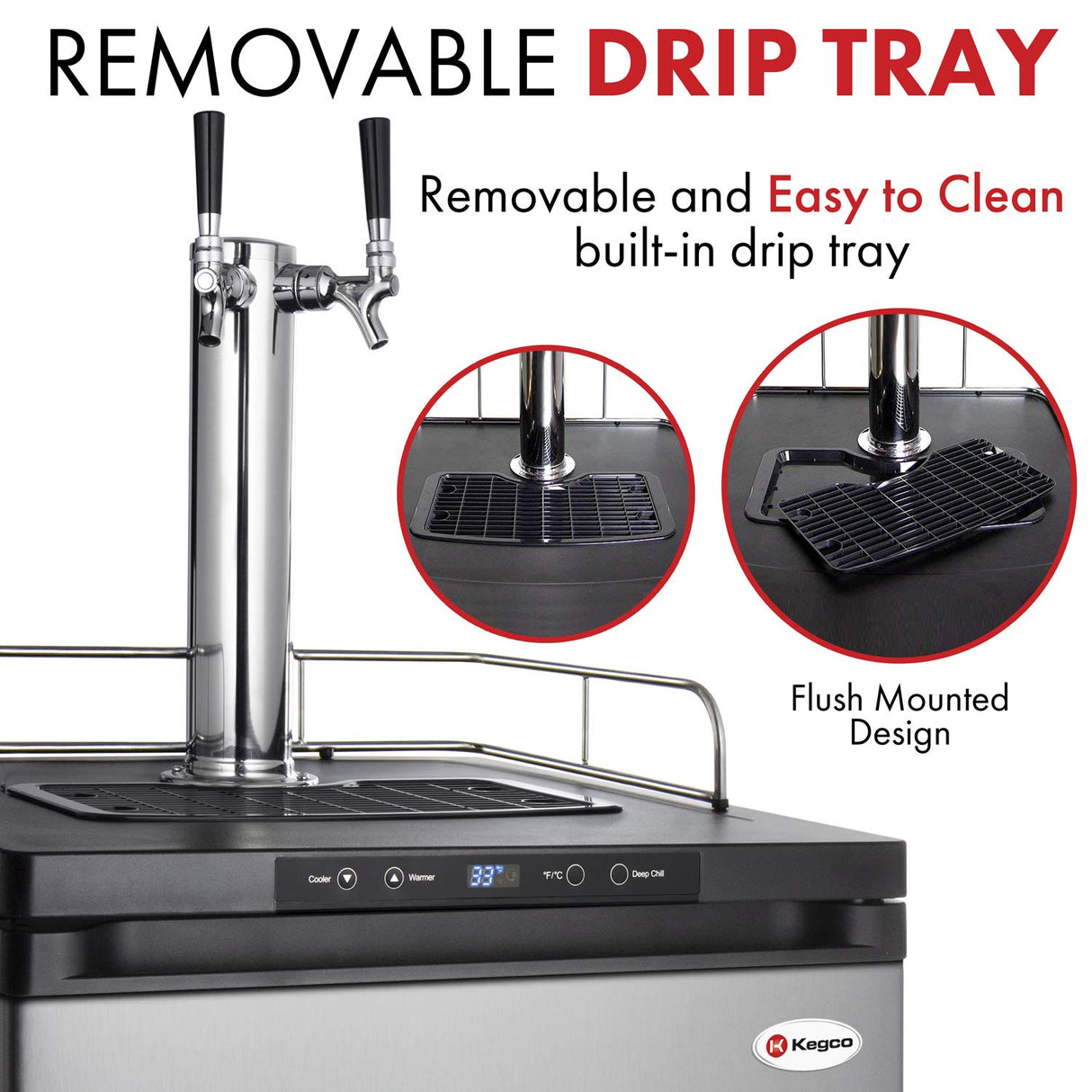 Kegco K309SS-2 24" Wide Homebrew Dual Tap Stainless Steel Digital Kegerator Kegco