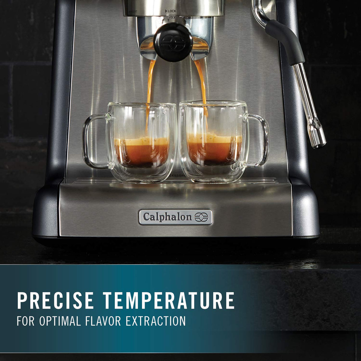 Calphalon BVCLECMP1 Temp iQ Espresso Machine with Steam Wand, Stainless Calphalon