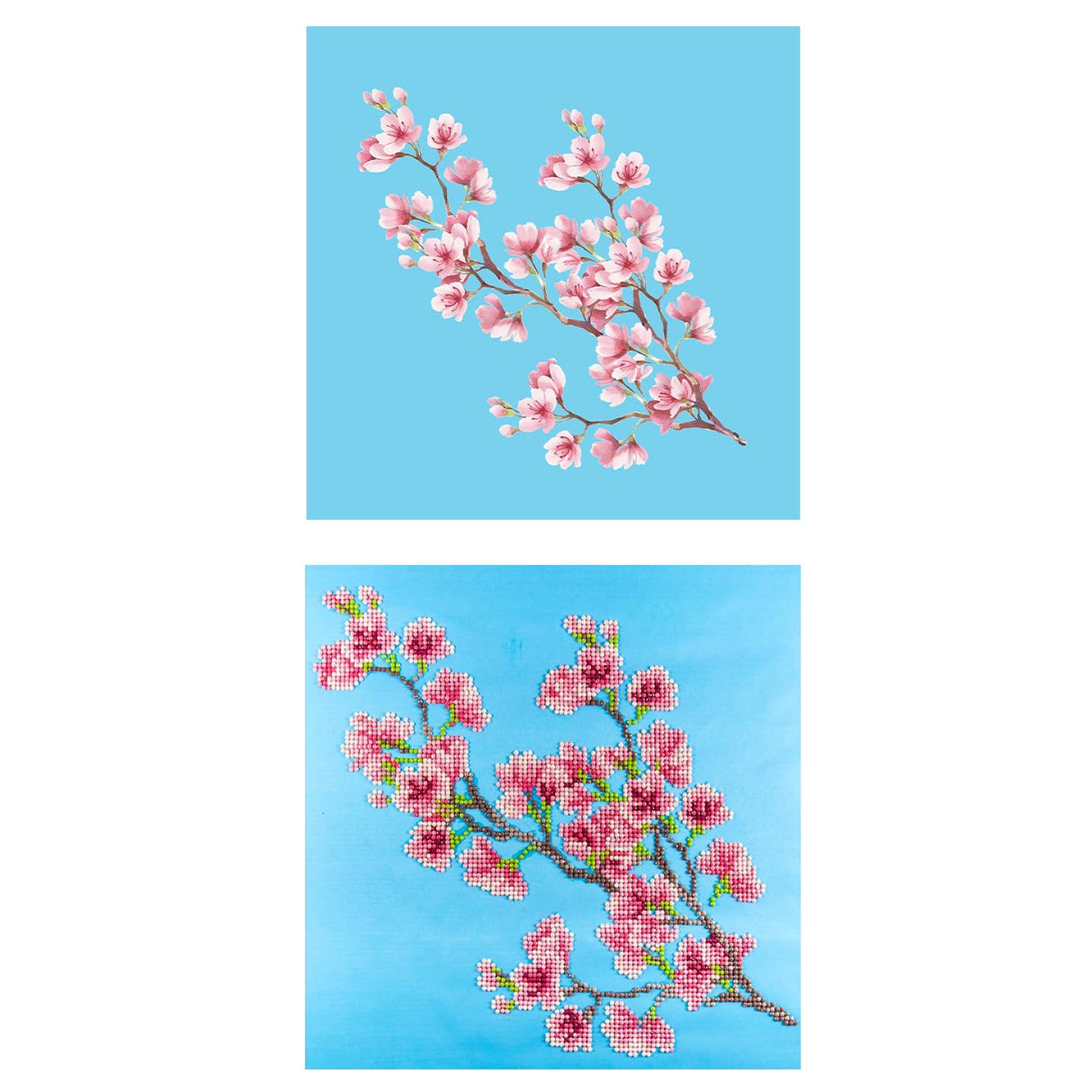 DIAMOND ART BY LEISURE ARTS Diamond Painting Kits for Adults 12"X12" Intermediate Cherry Blossom, Full Drill, Art Kits, Dimond Art, for Adults, Kit DIAMOND ART BY LEISURE ARTS