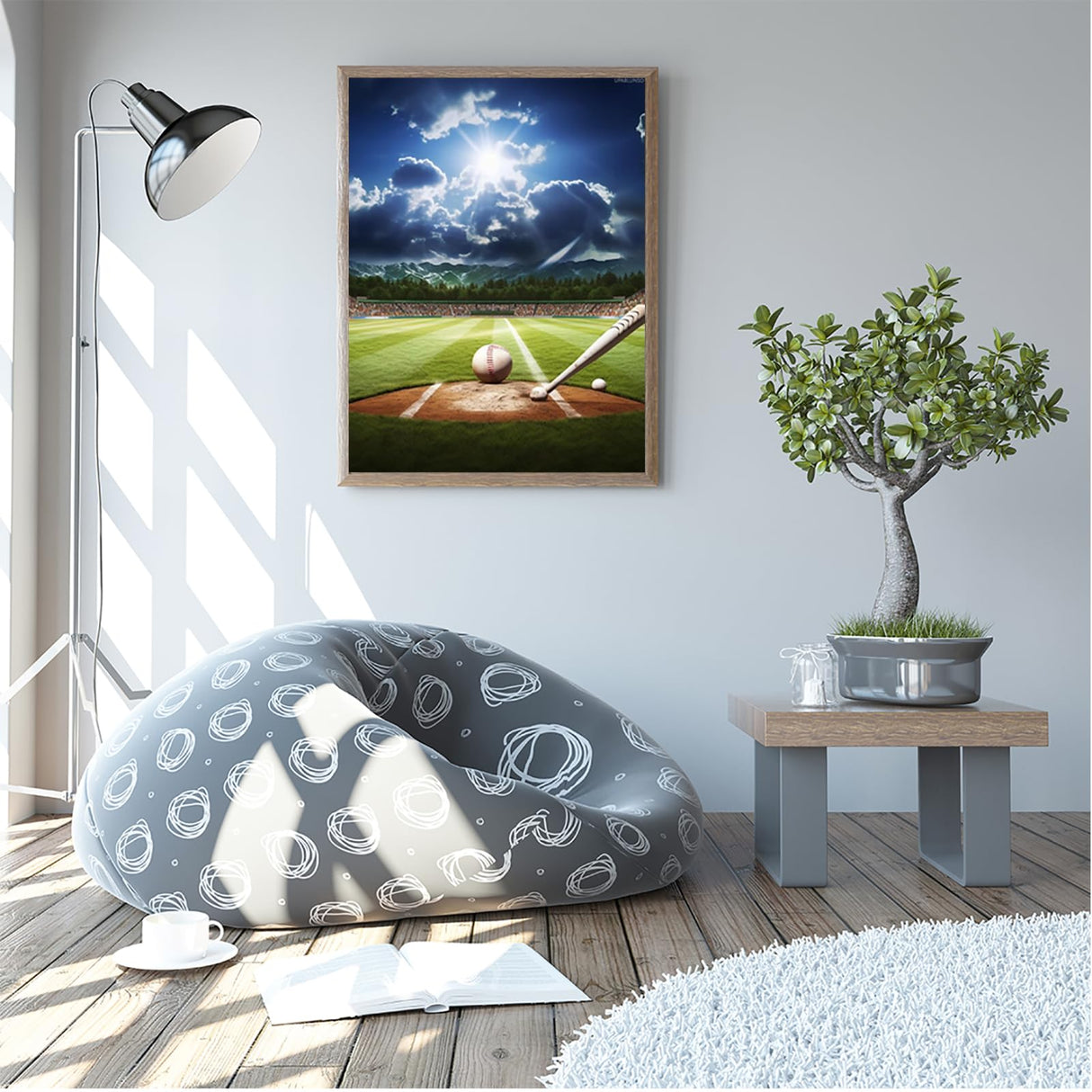 Baseball Sports Field Diamond Painting Kits for Adults Full Drill Diamond Dots Paintings Round 5D Paint with Diamonds Pictures Art Painting Kits DIY Crafts for Home Wall Art Decor 12x16 inch UPABLUNSO