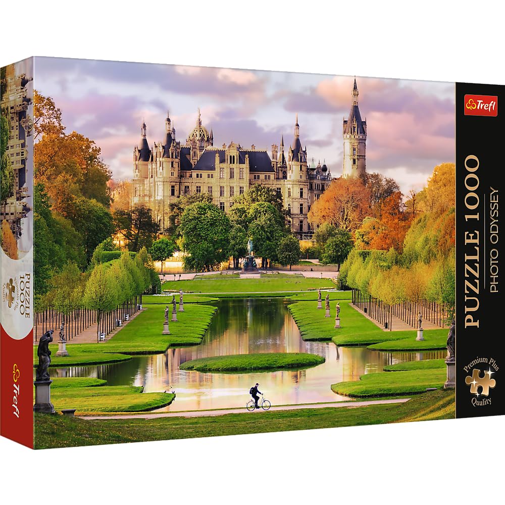 Trefl Schwerin Castle, Germany 1000 Jigsaw Puzzle Premium Plus Photo Odyssey 27"x19" Unique Photographic Series, Perfect Matching of Elements, for Adults and Children from 12 Years Old Trefl