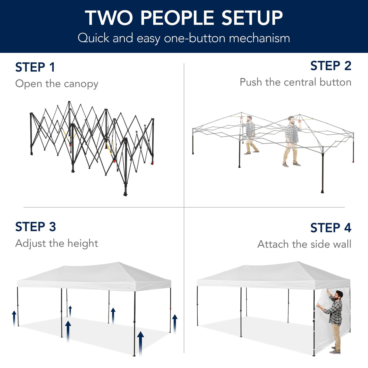 Best Choice Products 10x20 Party Tent, Heavy Duty Waterproof Large Outdoor Event Easy Pop Up Canopy Shelter w/Sidewalls, 1-Button Setup, Wheeled Case, Weight Bags - White Best Choice Products
