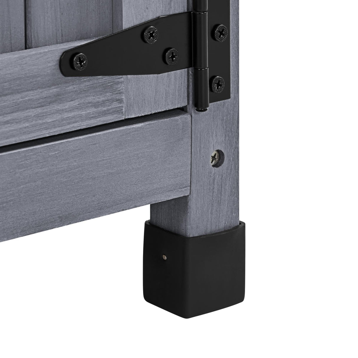 Topeakmart Potting Bench Table - Wooden Storage Cabinet with Removable Shelf & Flexible Space & Metal-Plated Tabletop for Outdoor Garden Patio, Gray Topeakmart