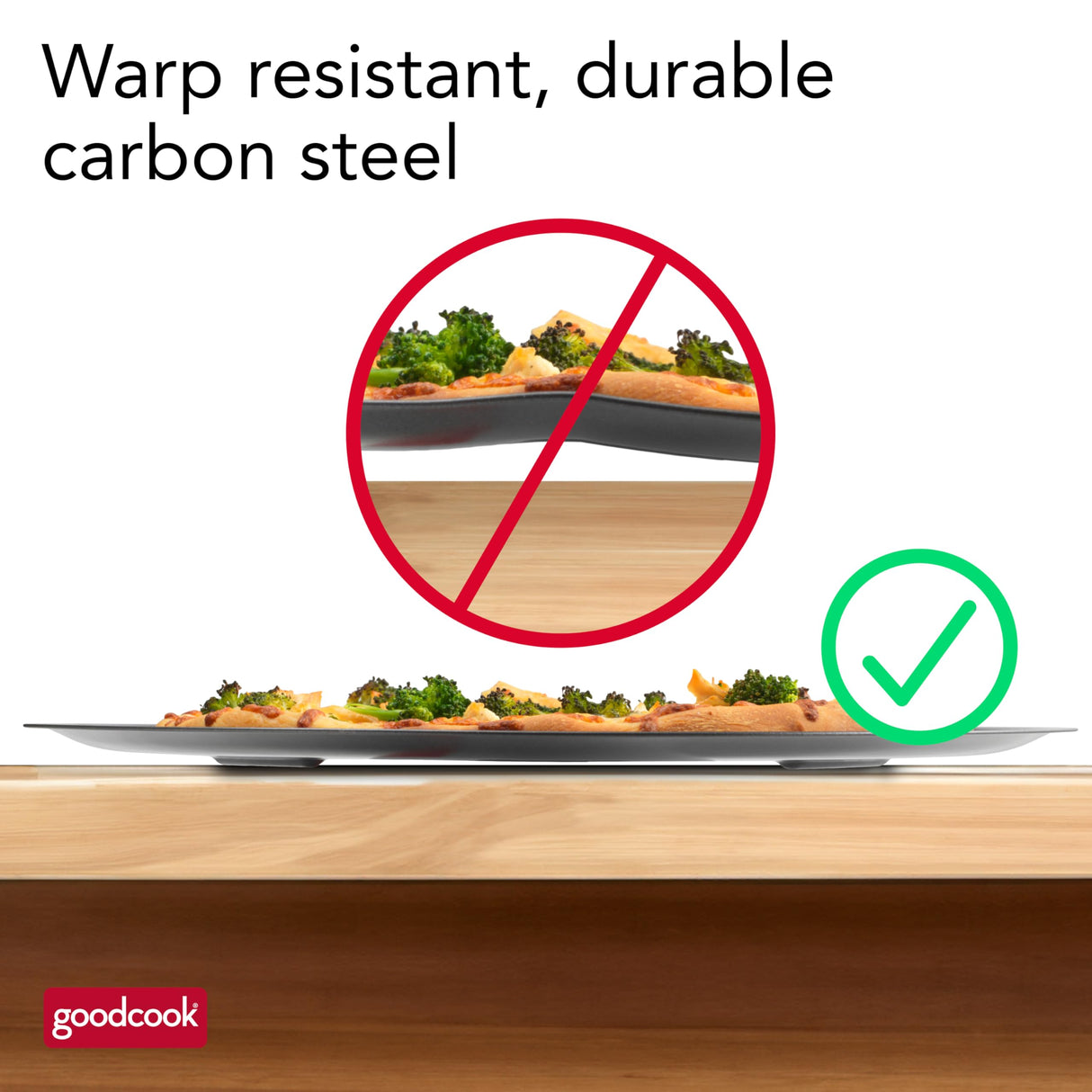 GoodCook AirPerfect Nonstick 16” Pizza Pan – Pizza Tray for Oven, Perforated Round Pizza Pan, Carbon Steel Baking Pan, Homemade, Frozen & Leftover Slices GoodCook