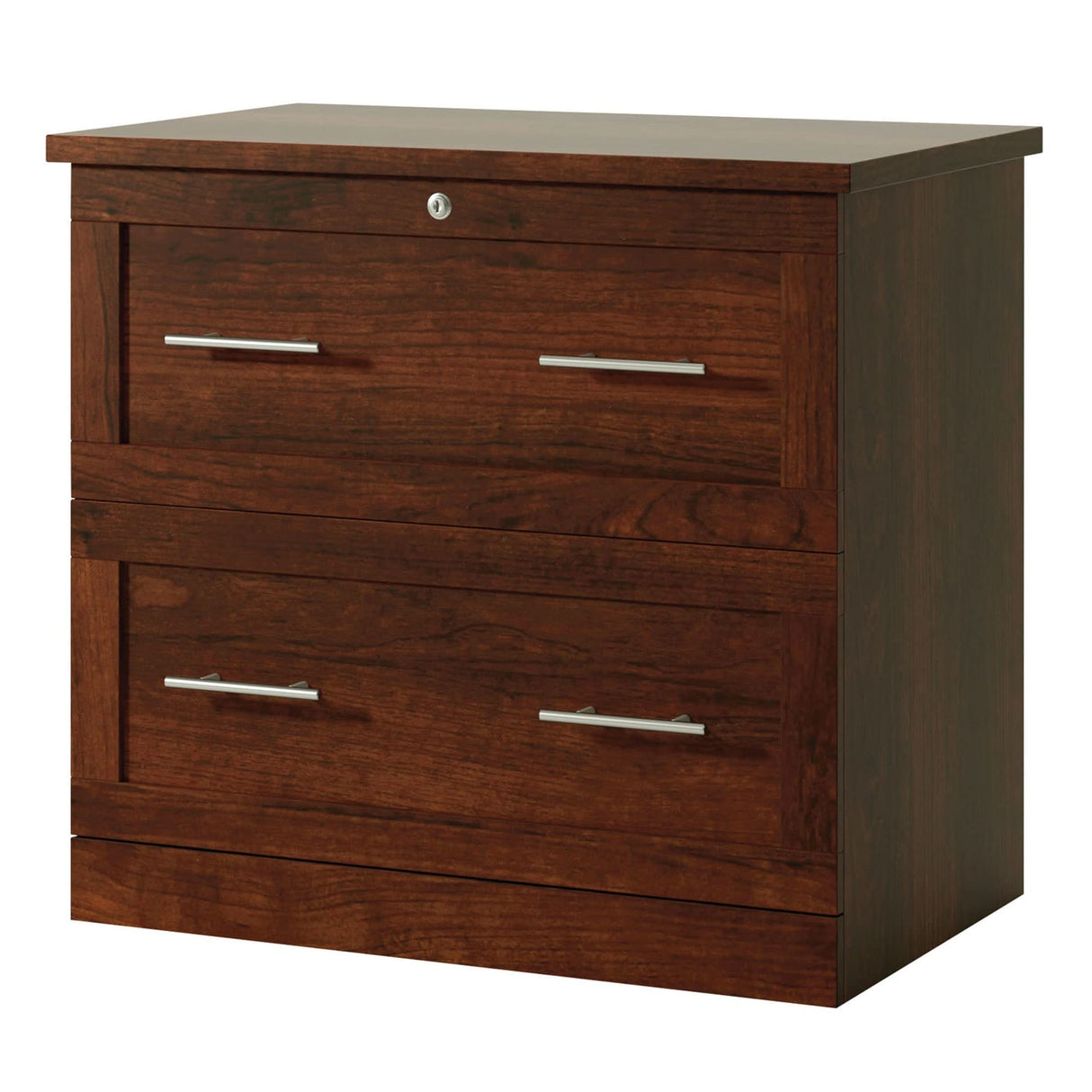Realspace® 29-7/16"W x 18-1/2"D Lateral 2-Drawer File Cabinet, Mulled Cherry Realspace