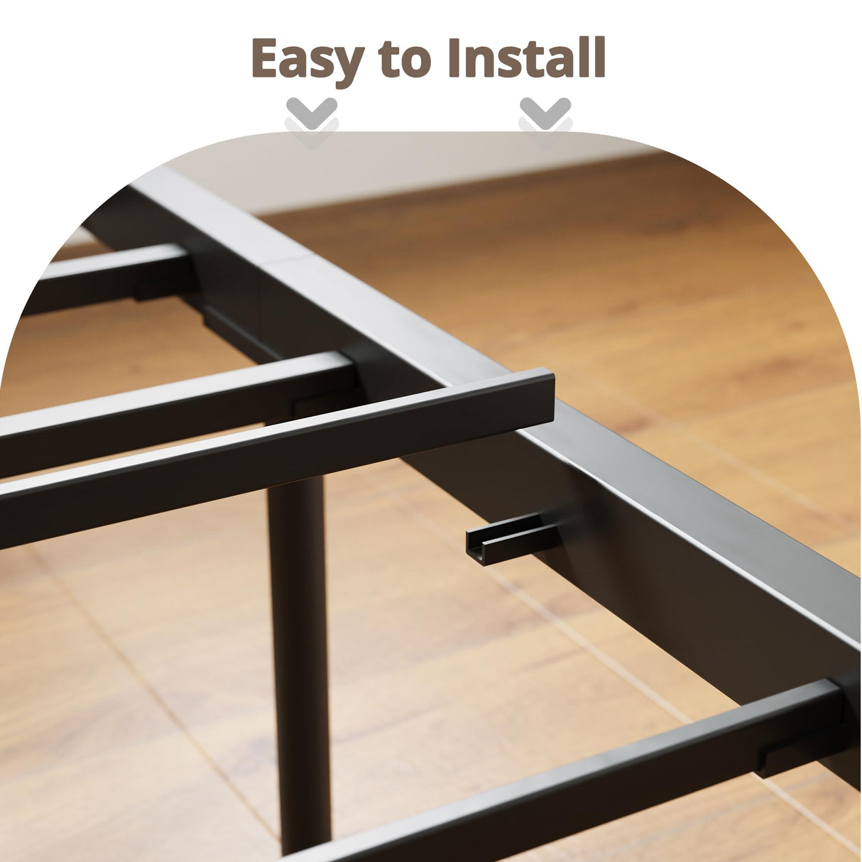 LIKIMIO Queen Bed Frame, Tall Industrial Headboard 51.2 ", Platform Bed Frame with Strong Metal Support, Solid and Stable, Noise Free, No Box Spring Needed, Easy Assembly, Vintage Brown, Rustic Maple LIKIMIO