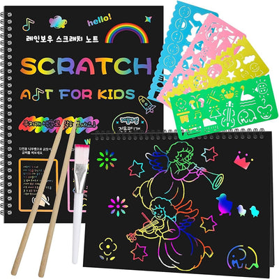 Smasiagon Scratch Paper Art Set for Kids: 2 Pack Scratch Off Arts Crafts Graduation Gifts for Kids Ages 3-12 Girls Boys Students Teens School Classroom Prizes Birthday Party Favor Games DIY Activity