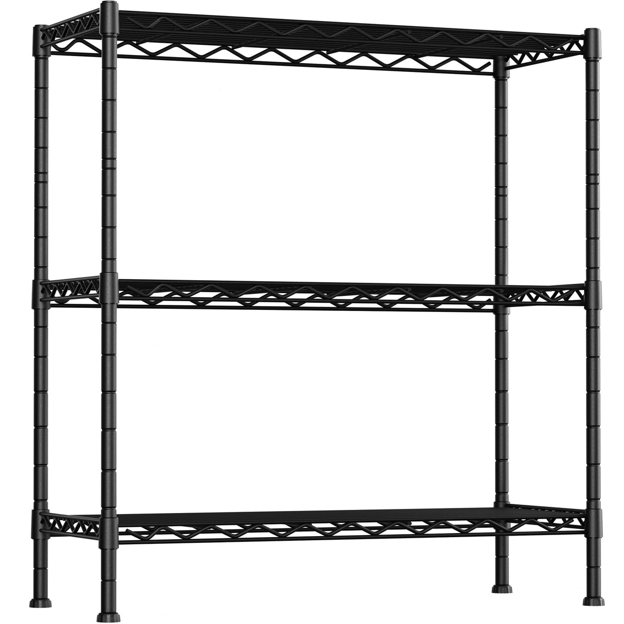 3-Shelf Adjustable Heavy Duty Storage Shelves,36"Wx14"Dx35.8"H Metal Organizer Wire Rack for Laundry Bathroom Kitchen Pantry Closet Garage Shelving Black Soywey