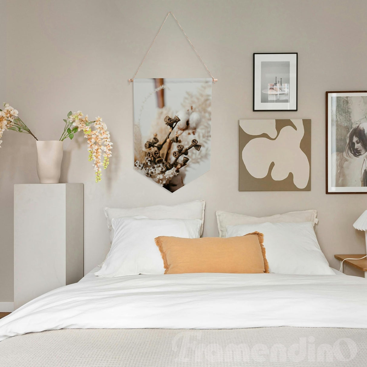 Framendino, 12 Pack Sublimation Blank Custom Banner 12"x18" Wall Display Banner Holder Waterproof Canvas Banners with Wood Sticks for Indoor Outdoor Display Framendino