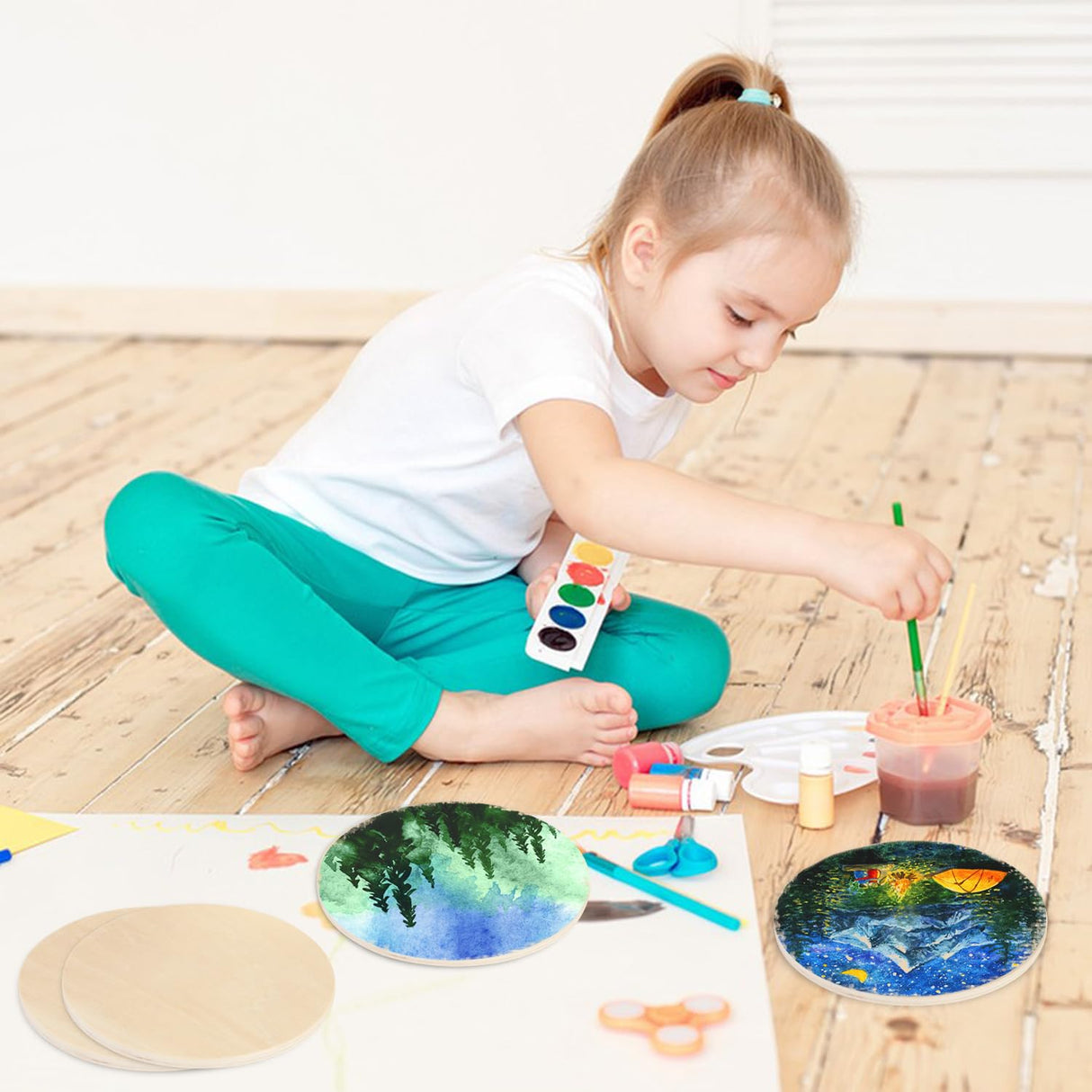 30 PCS 6 Inch Unfinished Wood Circles, Thickness 6mm, Wooden Rounds for Crafts, Wood Discs for DIY Painting Decorations, Weddings and Parties,by GNIEMCKIN GNIEMCKIN