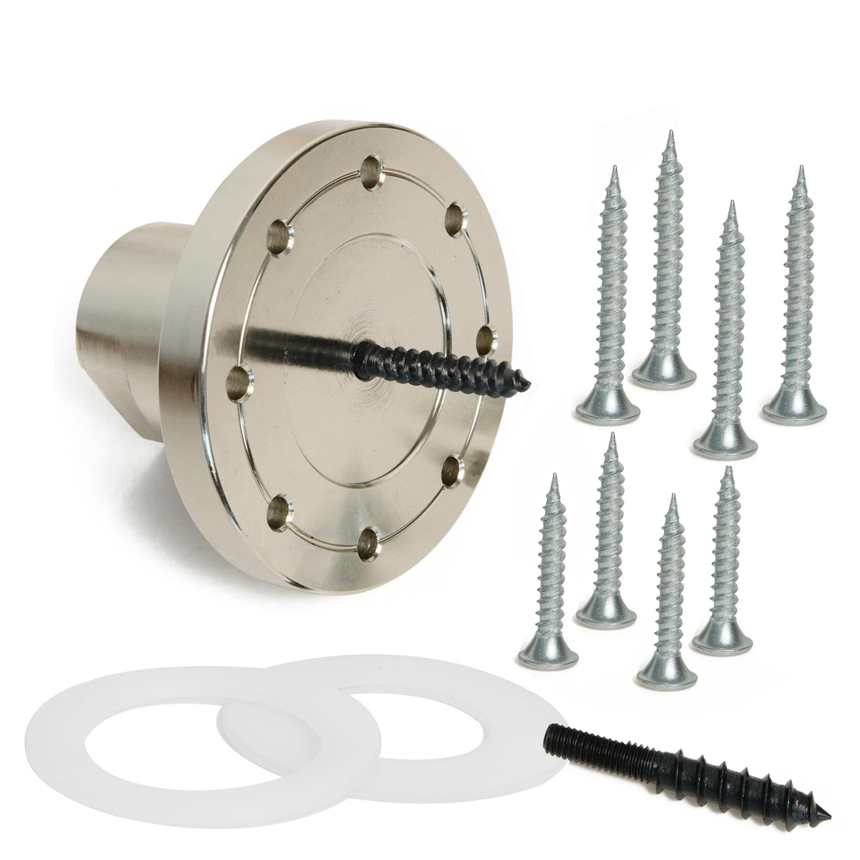 BMWOOD Woodworking 3" Lathe Faceplate with Screw Chuck, Two nylon washers for 1" x 8TPI Spindle Woodturning Lathe. BMWOOD