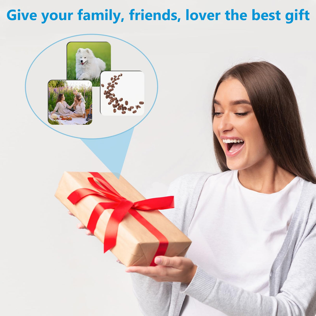 24 PCS Sublimation Coasters Blanks MDF Cork Back Heat Transfer Coasters Wood Hardboard Coasters Blank Sublimation Square Crafts Coaster Blanks Bulk for Christmas Valentine's Day, 3.93 x 3.93 inch Guiqulai