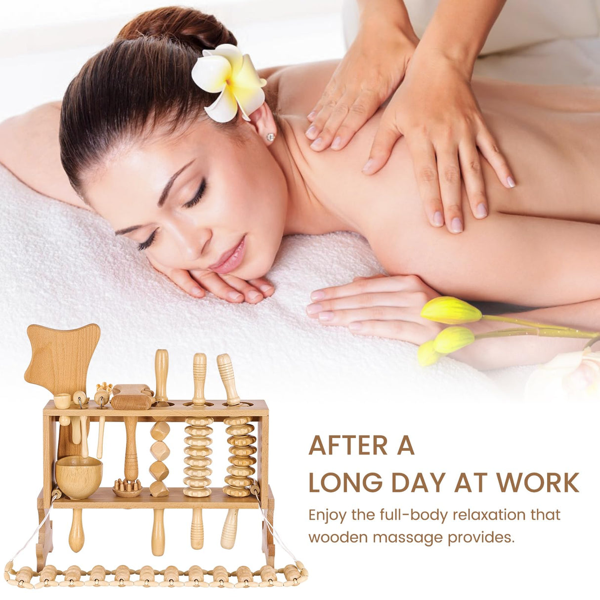 Meifuly 13 in 1 Wood Therapy Massage Tools with Luxury Storage Shelf, Complete Maderotherapia Wooden Massager Kit for Body Shaping, Lymphatic Drainage, Muscle Pain Relief, Anti-Cellulite Meifuly