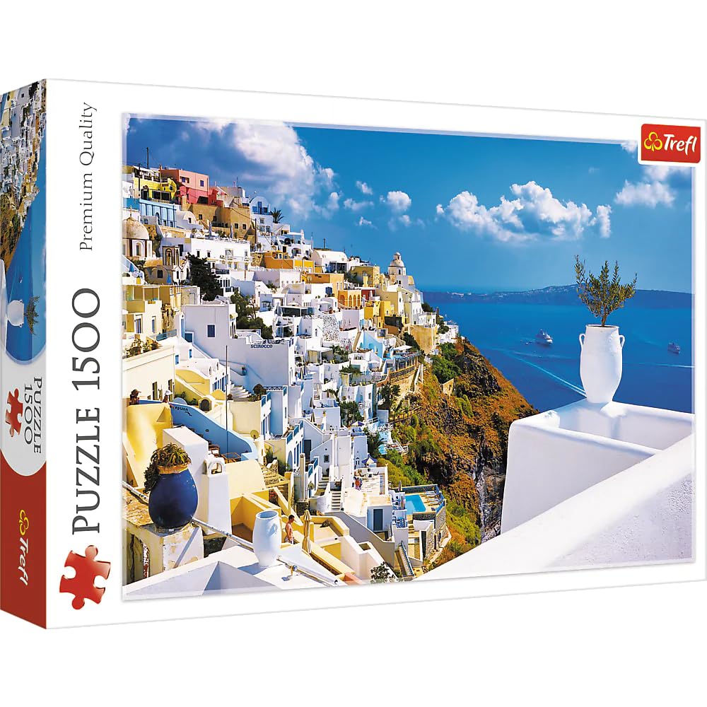 Trefl Santorini, Greece 1500 Piece Jigsaw Puzzle Red 33"x 23" Print, DIY Puzzle, Creative Fun, Classic Puzzle for Adults and Children from 12 Years Old Trefl