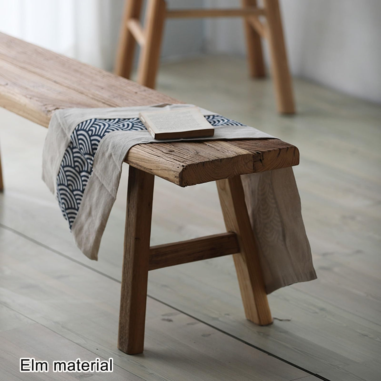 HXFAAFXH Farmhouse Wood Bench Indoor Dining Bench Seat for Living Room and Entryway with Armless Design and Short Height, Solid Wood Shoe Bench for Room, Bedroom(100x30x45/39.4x11.8x17.7in) HXFAAFXH