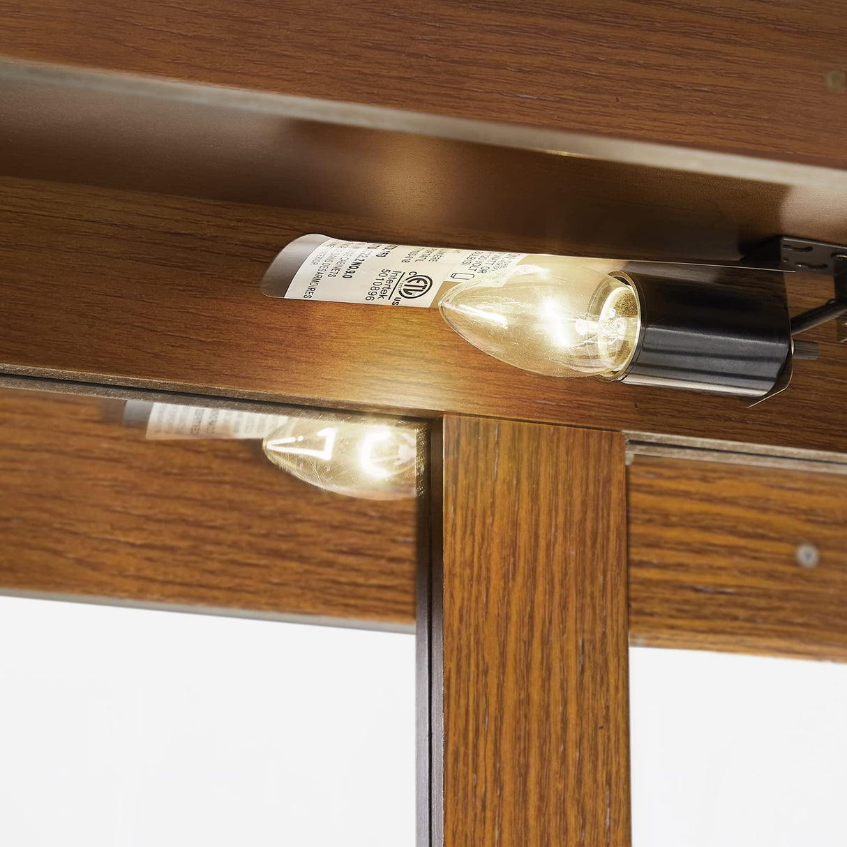 Ochangqi Curio Cabinet Lighted Curio Diapaly Cabinet Wooden Shelving Unit with Adjustable Shelves and Mirrored Back Panel, Tempered Glass Doors (Oak, 3 Tier) Ochangqi