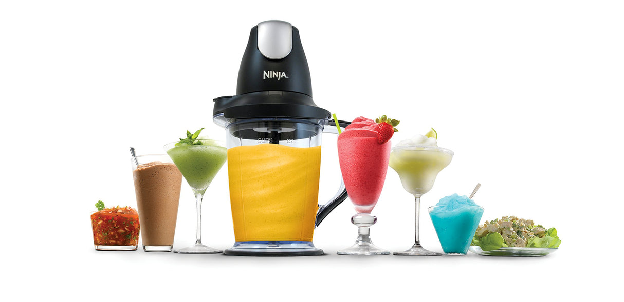 Ninja QB1004 Blender/Food Processor with 450-Watt Base, 48oz Pitcher, 16oz Chopper Bowl, and 40oz Processor Bowl for Shakes, Smoothies, and Meal Prep,Black Ninja