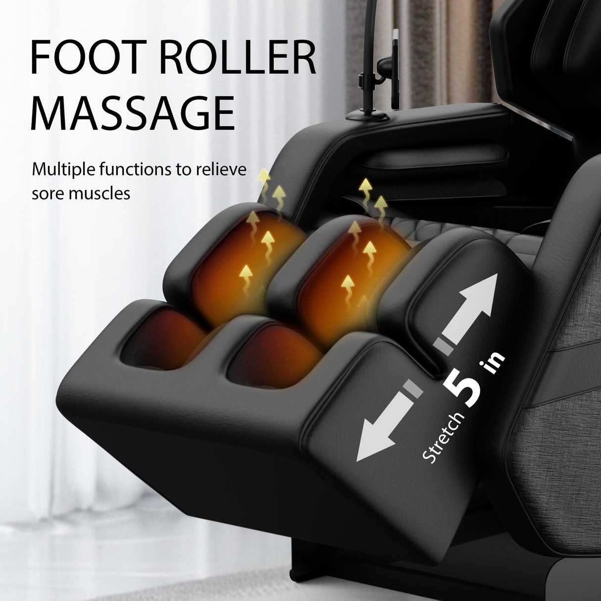 Massage Chair Full Body, Zero Gravity Massage Chair with Auto Modes, Airbag Massage, 6 Fix Point Rollers, Foot Massage, Heating, Touch Screen Controller, Home Relaxation Recliner with Massage, Black-2 Msutree