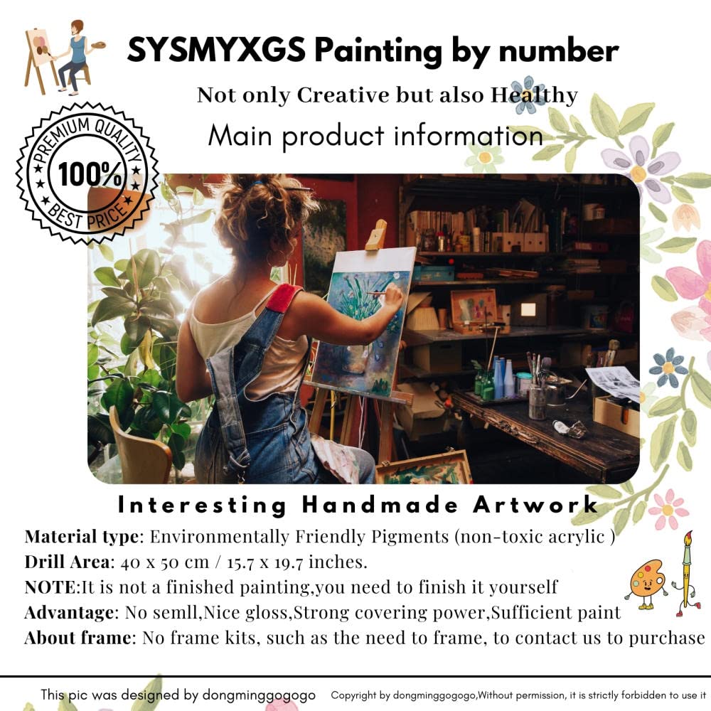 SYSMYXGS Painting by Number Kits for Adult Beginner DIY Acrylic Painting with Paint Brushes PigmentDrawing Paintwork on Oil Canvas,Home Wall Decoration — The Blue boy 1770, by Thomas Gainsborough SYSMYXGS