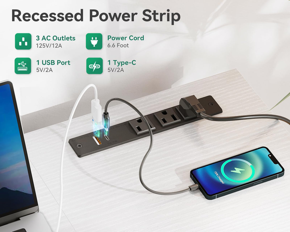 AODK 51 Inch Computer Desk with Fabric Drawers & USB Power Outlets- Reversible Home Office Desk with Storage Shelves, Work from Home, Modern Work/Writing/Study Table for Bedroom, White AODK