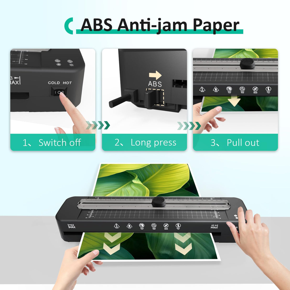 13 Inch Laminator Machine - 11x17 Laminator with 50 Sheets, Cold & Thermal, Built-in Paper Cutter & Corner Rounder, A3 Laminating Machine for Classroom Home School Raycial