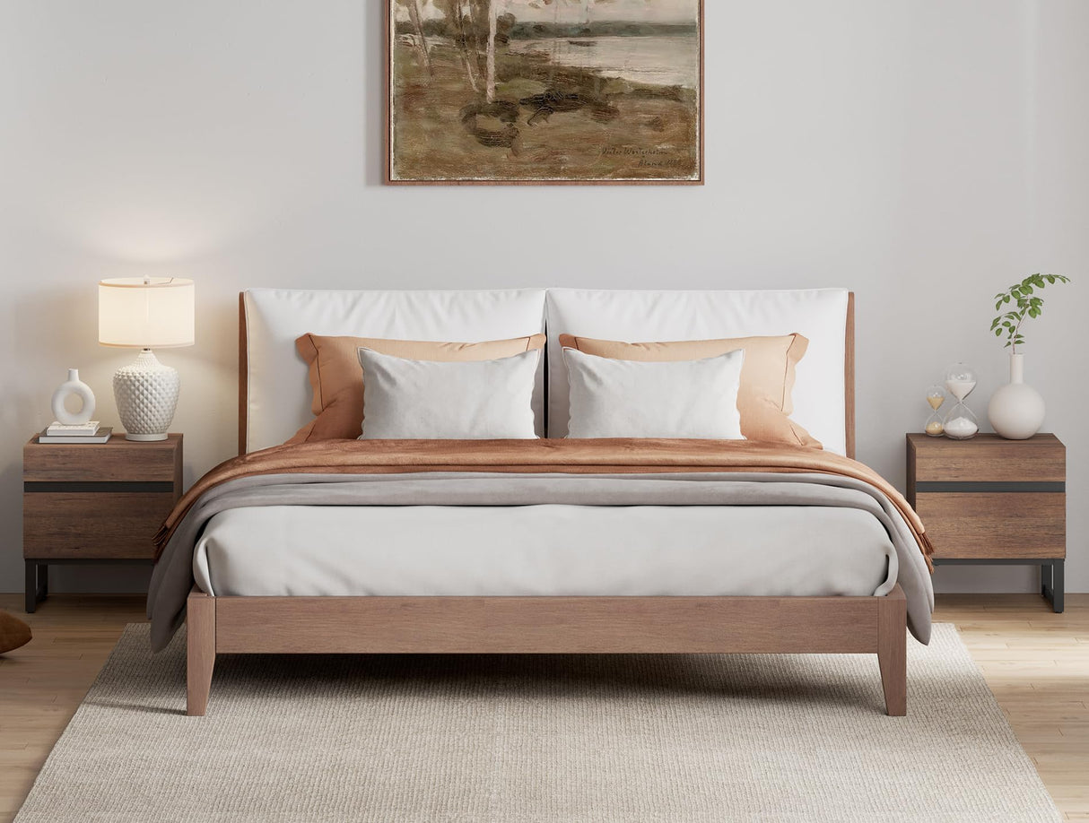 WAMPAT 3 Piece Dresser and Nightstand Sets, 63 Inches Dresser &Chest with 6 Drawers, 2 Nightstand with 2 Drawers Side Table for Bedroom, Bedroom Furniture Set,Brown WAMPAT