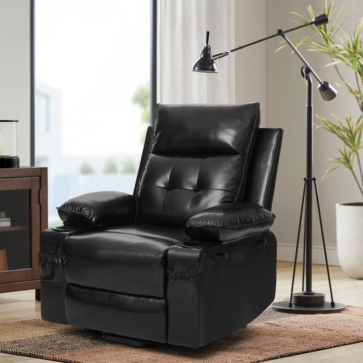 Polar Aurora Power Lift Chair for Elderly,Electric Recliner Chair with Vibrating Massage & Heating,Living Room Chair with Thickened armrest,USB Ports,2 Cup Holders Polar Aurora