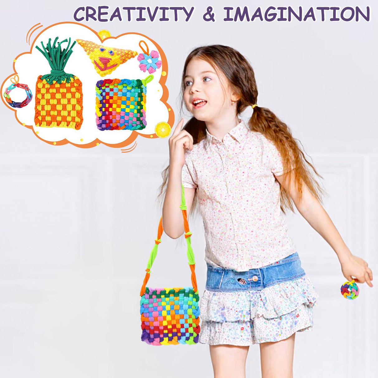 Tldcdte Weaving Loom for Kids and Adults,Potholder Loom Kit with 240 Colorful Loops,2-in-1 Weaving Loom Kit Toys for Kids with Transparent Bow Tote Box,Ideal Gifts for Girls Ages 5 6 7 8-12 13 Tldcdte