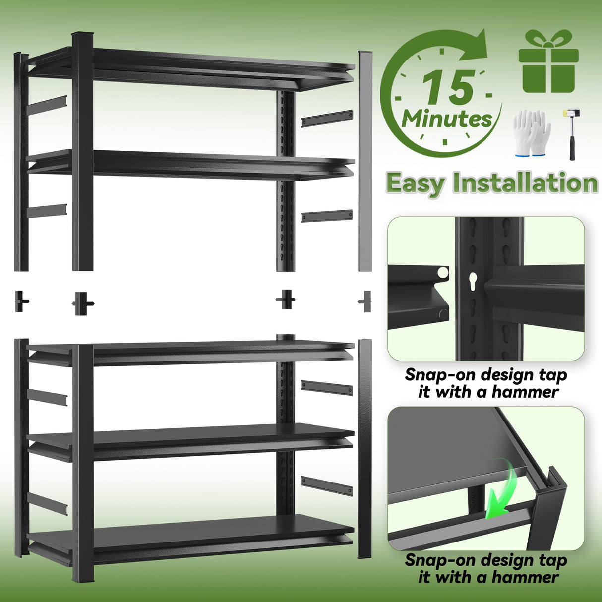 5-Tier Industrial Book Shelf, Tall Bookcase, Office Shelf Storage Organizer, Adjustable Heavy Duty Bookshelves, Modern Book Shelf for Living Room, Bedroom, and Home Office, Black, 63"H*15.75"D*32"W Notmise