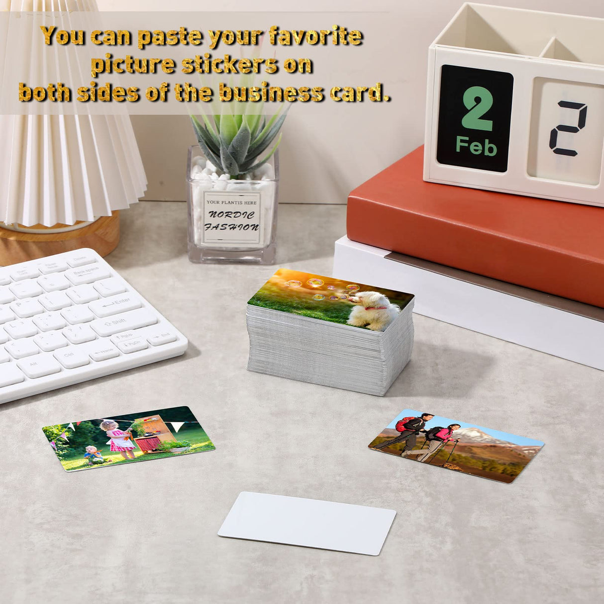 Ctosree 500 Pcs White Sublimation Metal Business Card Blanks 0.22 mm Aluminum Blanks Name Card 3.39 x 2.13 Inch Thick Aluminum Alloy Sublimation Cards for Office Business Blank DIY Printing Engrave Ctosree