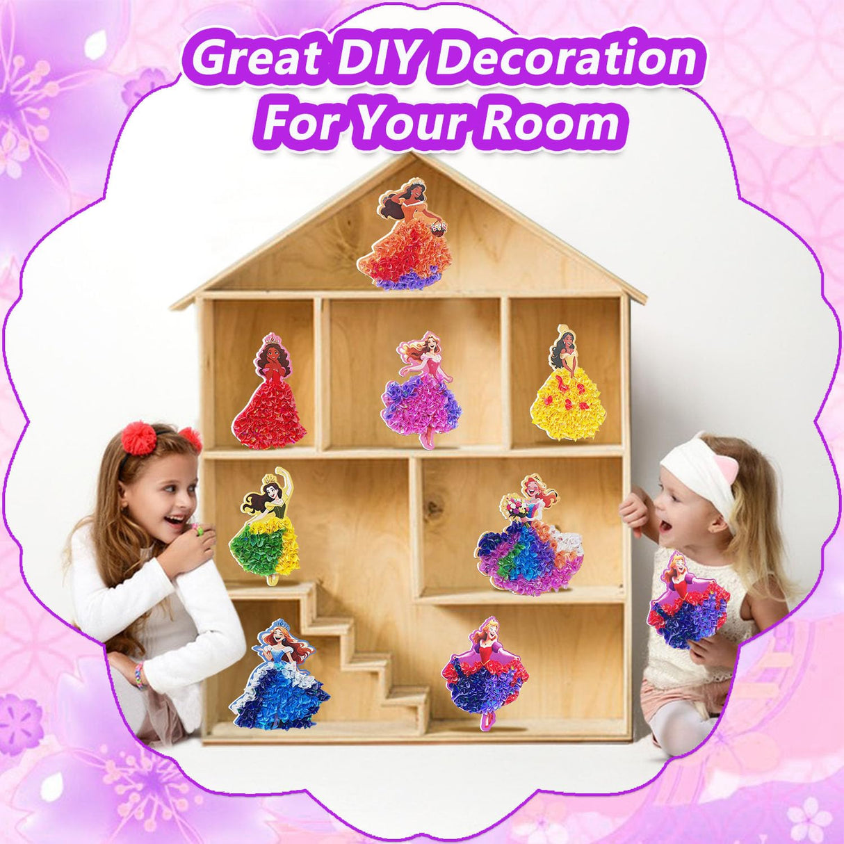 JRD&BS WINL DIY Princesses-Poke in Fun Art Kit for Kids Great Creative Activity for Kid Age 3 up Mess Free Art Set for 4-12 Year Old Craft Kit for Children Gifts for Girls&Boys (Princesses) JRD&BS WINL