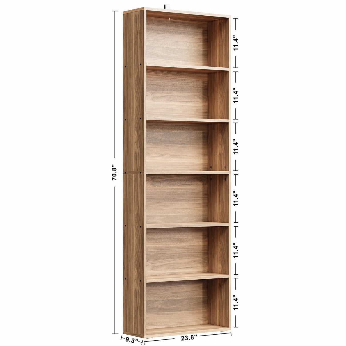IRONCK Bookshelves and Bookcases Floor Standing 6 Tiers Display Storage Shelves 70 in Tall Bookcase Home Decor Furniture for Home Office, Living Room, Bed Room IRONCK