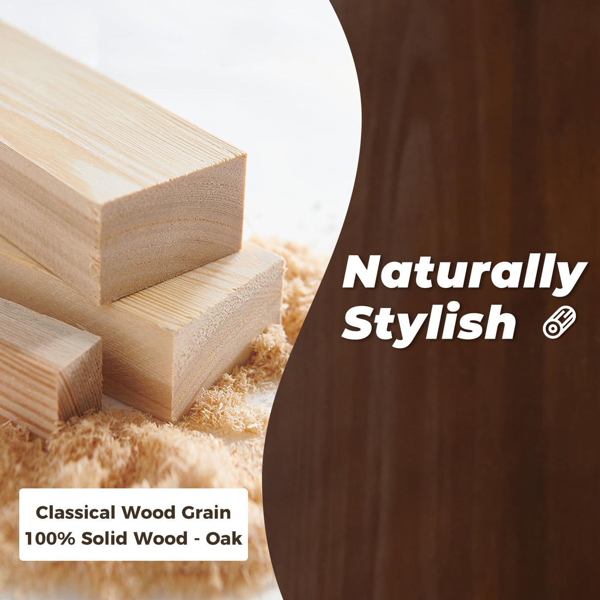 DELAVIN Soild Wood Dining Chairs Set of 6, Mid Century Oak Wood Kitchen Chairs, Vintage Dining Room Chairs Set Suitable for Kitchen, Stackable Dining Chairs, Walnut DELAVIN