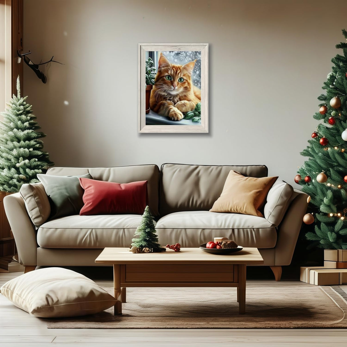 Winter 5D Diamond Art Kits for Adults Beginners,Cat DIY Full Round Drill Diamond Painting Kits,Animal Paint by Diamonds Dots Gem Art Easy,Home Wall Decor 12X16 Inch Acelii