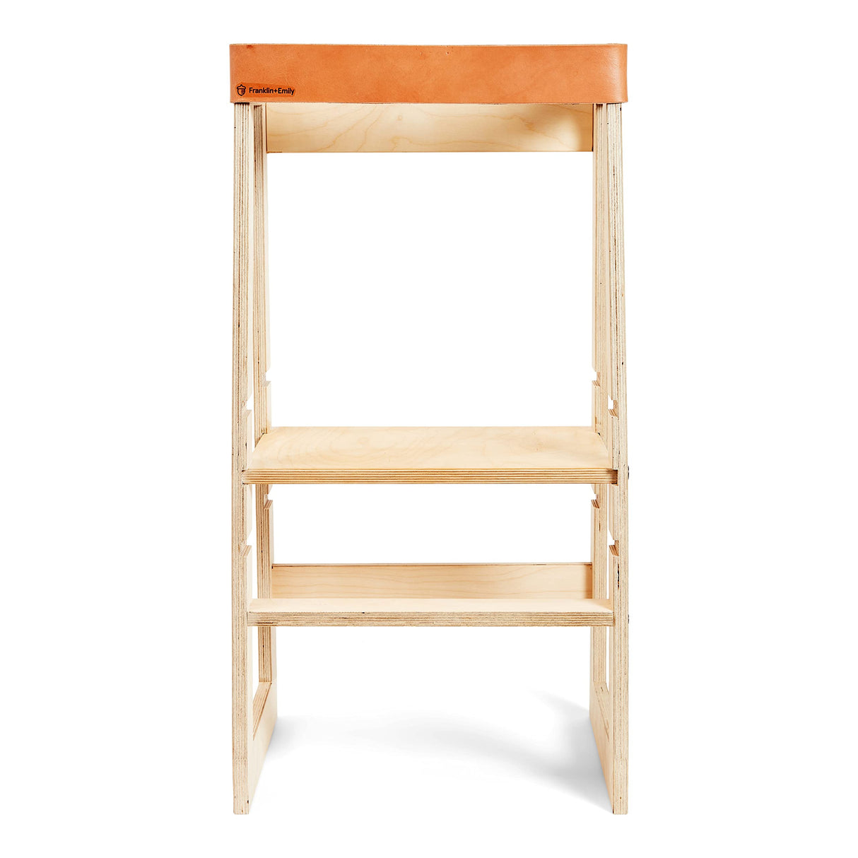 Franklin + Emily Wooden Toddler Tower and Step Stool (Toddler Step Stool with Leather Strap, Kitchen Tower, Safety Stool, Kid Step Stool, Activity Tower, Kid Tower) Franklin + Emily
