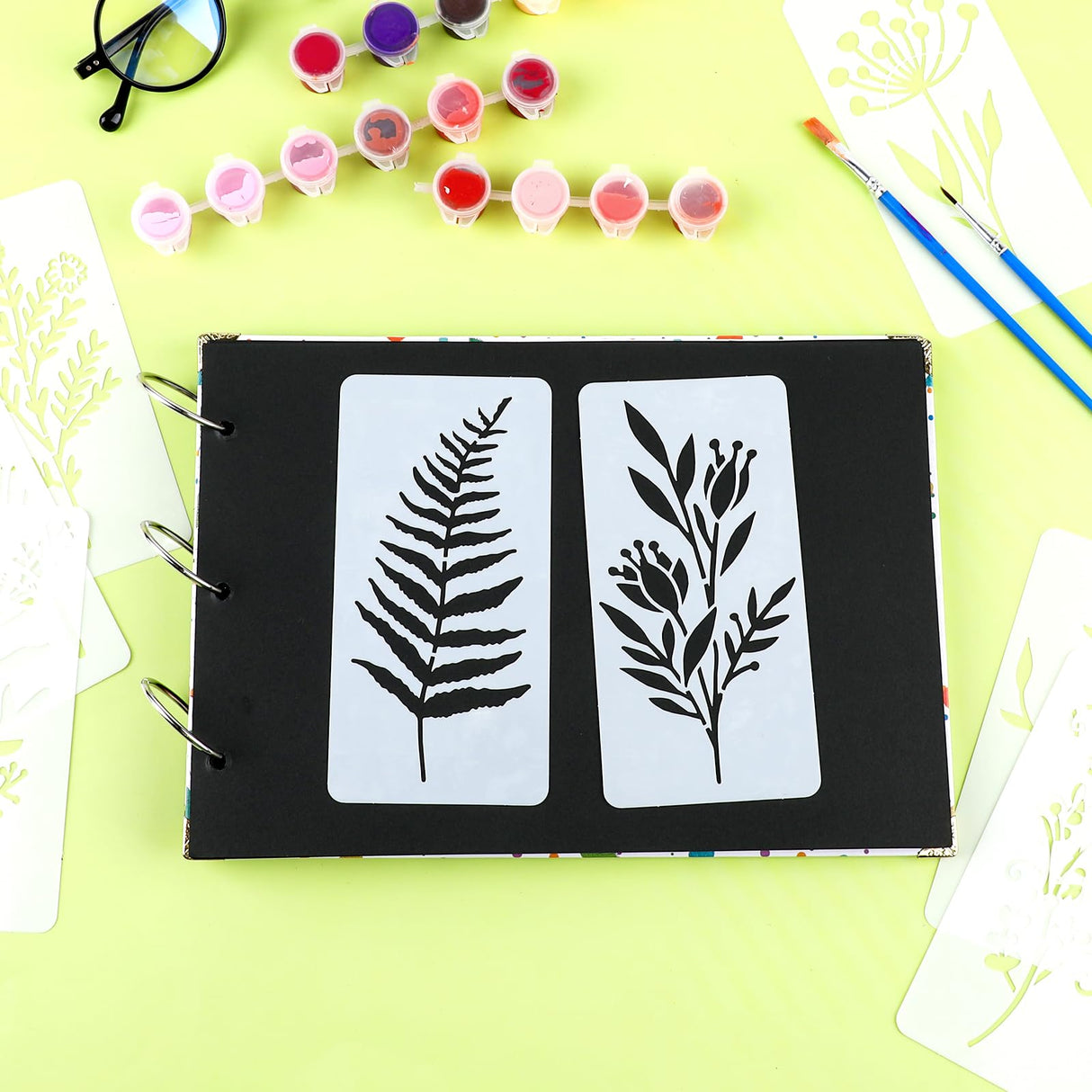 Stencils for Painting on Wood, Reusable Flower Stencils Painting Crafts Templates Drawing Stencil for Painting on Wood, Wall, Furniture(18) Jeffdad