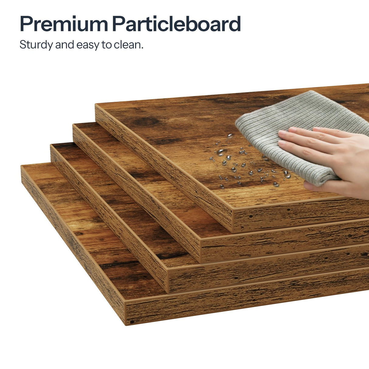 HOOBRO 4-Tier AV Media Stand with LED Light, Media Shelf Cabinet, Wooden Stereo Cabinet for Record Player, Entertainment Center, Game Console, Vinyl Record Storage, Rustic Brown BF114DCJ01 HOOBRO