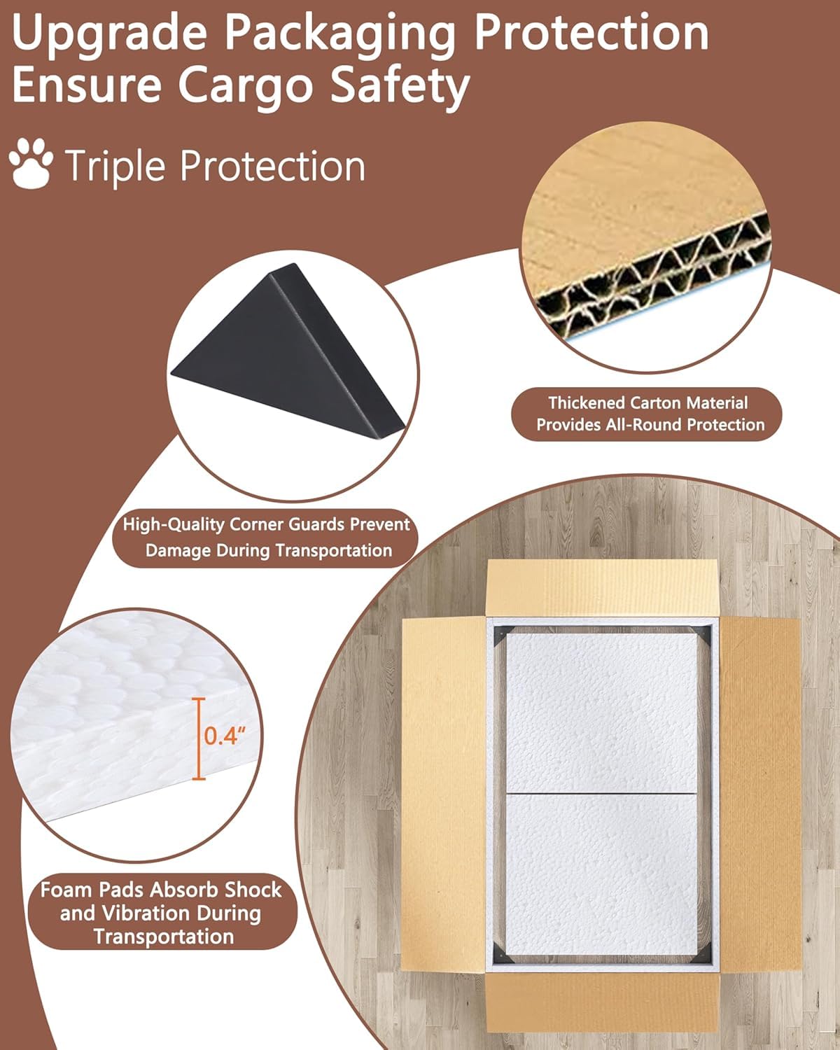 Piskyet Dog Crate Topper Wood Countertop for 48 42 36 30 24 inch Dog Cage, Dog Crate Cover,Dog Kennel Topper(Crate Not Include) (White, for 48 Inch Crate) Piskyet