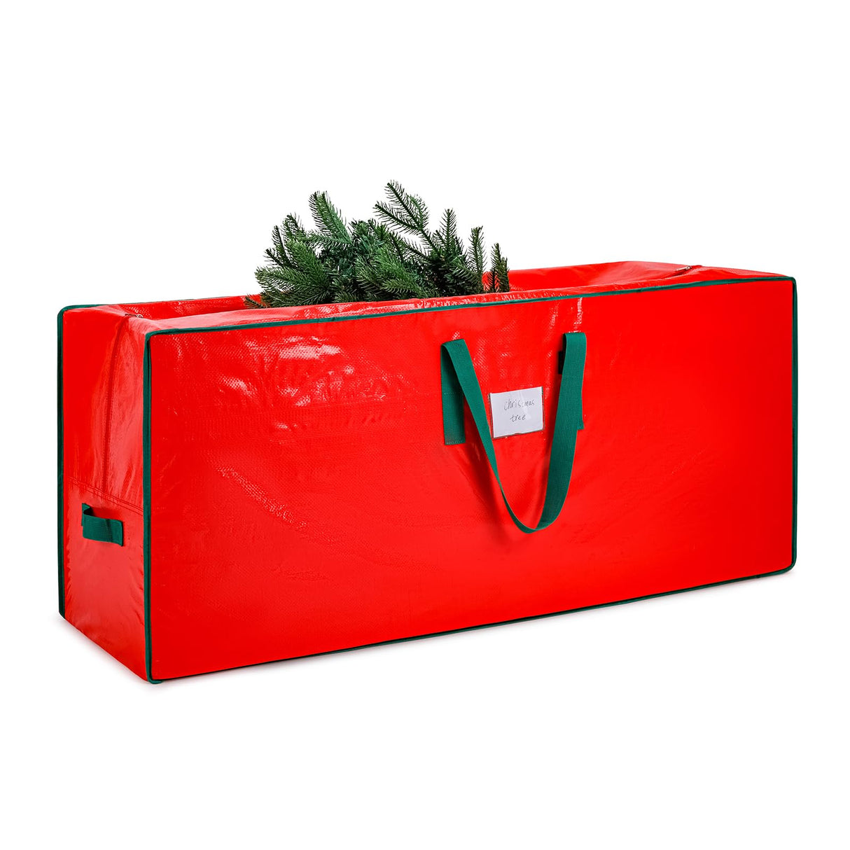 KRYSTY Christmas Tree Storage Bag - Fits Up to 7.5 Foot Xmas Holiday Tree, Zippered Bag, Carry Handles, Durable Waterproof Material, Protects Against Dust and Moisture, Red KRYSTY