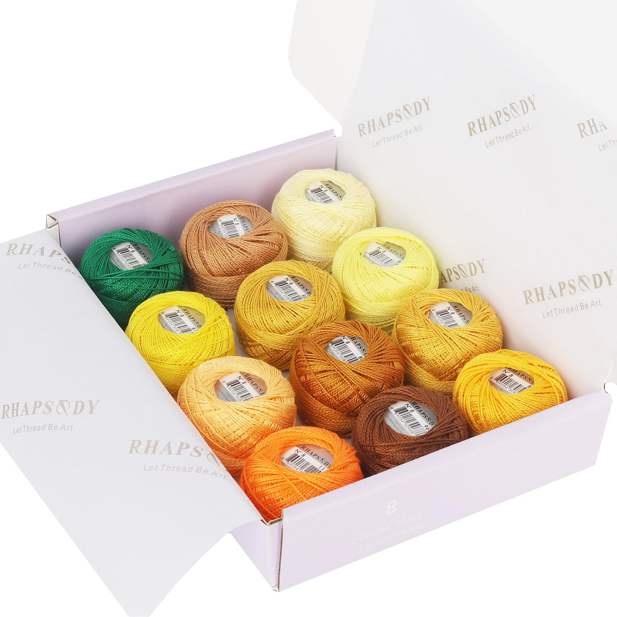 Rhapsody 12 Balls Set Pearl Cotton Thread Size 8 Crochet Thread Embroidery Perle Hand Knitting, Embroidery, Cross-Stitch, Sewing, Needlepoint, DIY, Quilting (Set Canyon Sunset) RHAPSODY