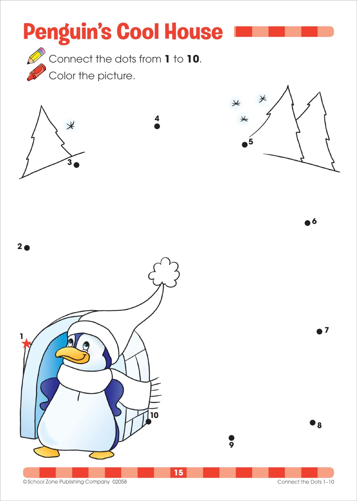 School Zone - Connect the Dots Workbook - 32 Pages, Ages 3 to 5, Preschool, Kindergarten, Dot-to-Dots, Counting, Number Puzzles, Numbers 1-10, Coloring, and More (School Zone Get Ready!™ Book Series) School Zone
