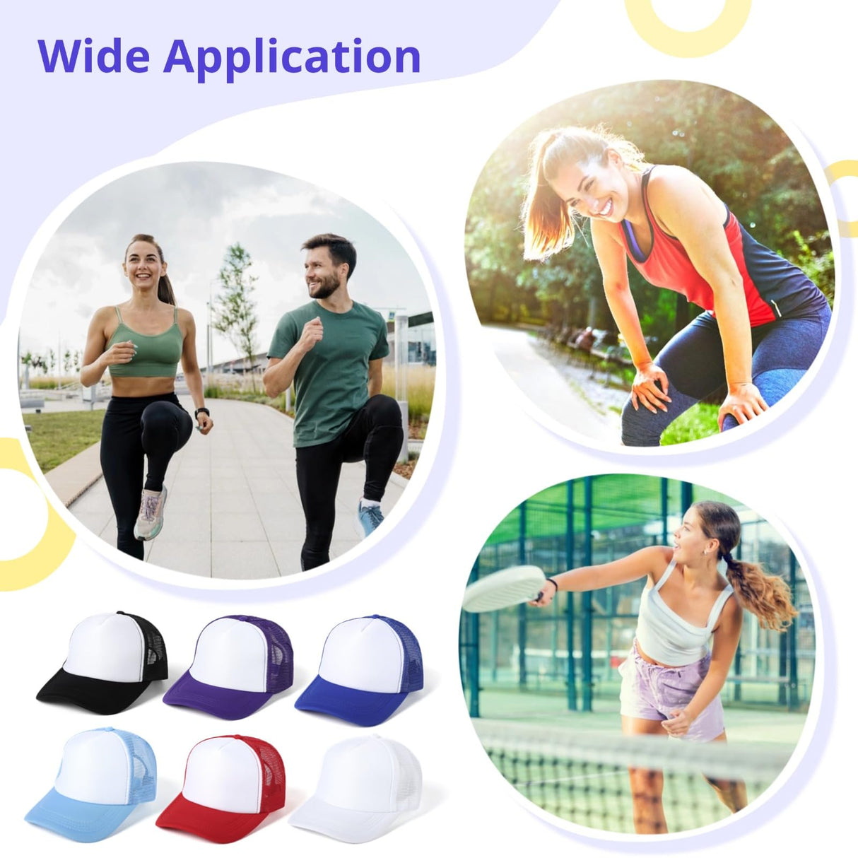 6 Pack Blank Hats Plain Mesh Trucker Hats Sublimation Baseball Caps Men Women DIY Custom Caps Adjustable Snapback Homaisson